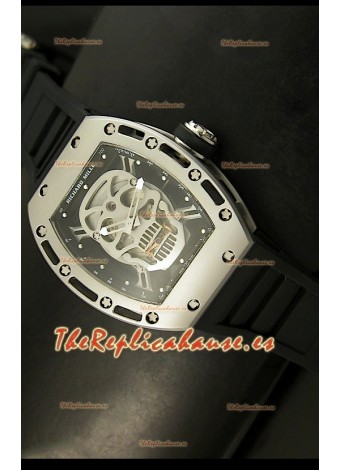 Richard Mille RM052 Skull Tourbillon Reloj Réplica Suiza Caja de acero cepillado