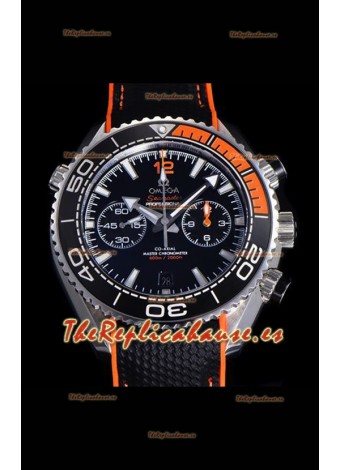 Reloj Omega Speedmaster Planet Ocean con esfera negra y bisel naranja/negro, superclon