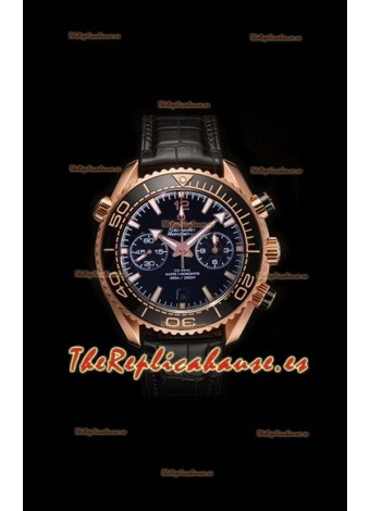 Reloj Omega Speedmaster Planet Ocean Rose Gold con esfera negra Superclon