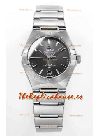 Reloj Omega Constellation automático de 29 mm con esfera gris y acero inoxidable, superclon