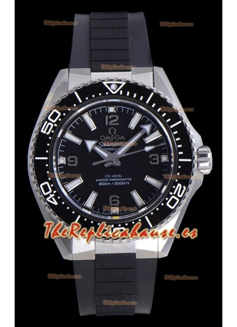 Reloj Omega Seamaster Planet Ocean con bisel negro y correa de caucho de 42 mm, réplica de alta calidad