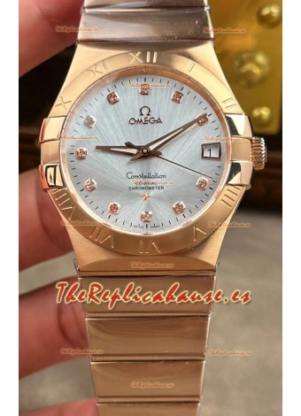 Reloj Omega Constellation Superclon de 38 mm con esfera de acero y oro rosa