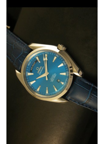 Omega Seamaster Aqua Terra Co-Axial Reloj Suizo en Piel, Fecha del Dia