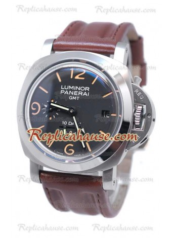 Panerai Luminor GMT 10 Days Brown Leather Reloj