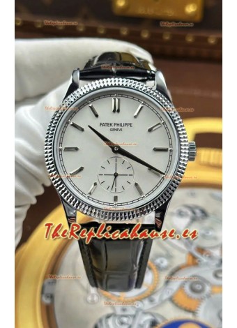 Reloj Patek Philippe Calatrava 6119G de acero inoxidable con esfera blanca, superclon