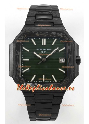 Reloj Patek Philippe Cubitus con caja de carbono y esfera verde, superclon