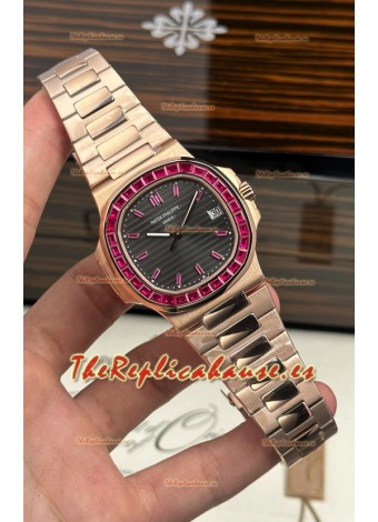 Reloj Patek Philippe Nautilus 5723 de oro rosa con rubíes rojos, superclon