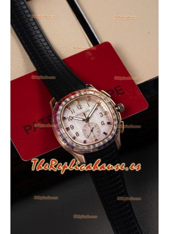 Reloj Patek Philippe Aquanaut 7968 Superclon de oro rosa con correa negra