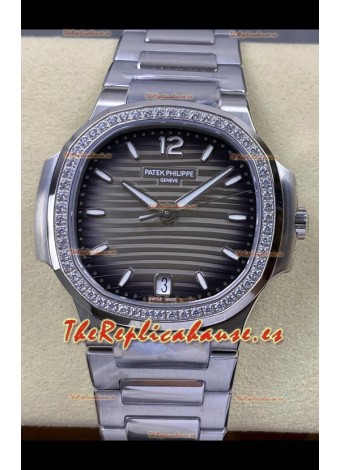 Reloj Patek Philippe Nautilus 7118 de 35 mm con esfera gris y diamantes, superclon