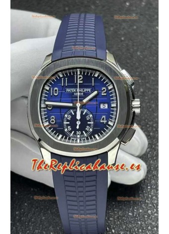 Reloj Patek Philippe Aquanaut 5968 con caja de acero y esfera azul, superclon