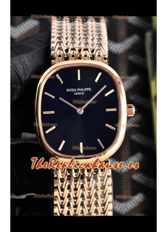 Reloj Patek Philippe Golden Ellipse 5738/1R-001 de oro rosa con esfera negra, superclon