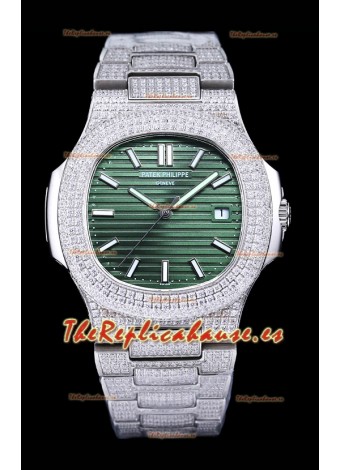 Patek Philippe Superclon Nautilus 5711/1A Edición con diamantes pavé y esfera verde