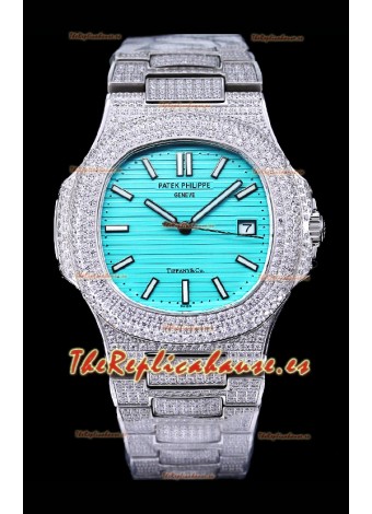 Patek Philippe Superclon Nautilus 5711/1A Edición con diamantes engastados y esfera azul Tiffany