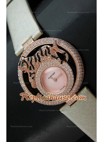 Le Cirque Animalier de Cartier Reproducción Reloj Suizo con Cristales Swarovski Genuinos 