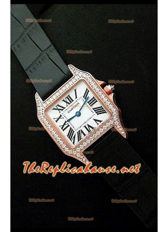 Cartier Santos Dumont Reloj para Señoras - 28 MM en Oro Rosa 
