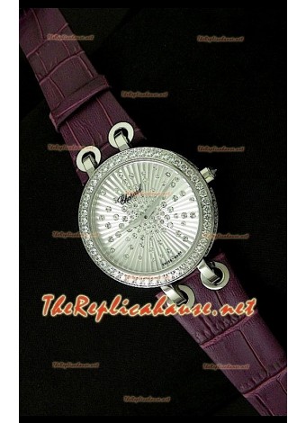 Chopard Xtraveganza Reloj para Señoras con Diamantes incrustados en carcasa Correa Púrpurea
