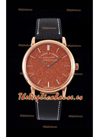 A.Lange & Sohne Saxonia Thin Reloj Réplica Suizo Caja en Oro Rosado Dial Estrellado