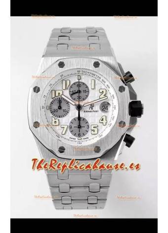 Audemars Piguet Royal Oak Offshore Dial Blanco Cronógrafo Reloj Réplica a Espejo 1:1 - Acero 904L