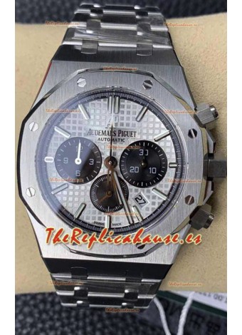 Audemars Piguet Royal Oak Chronograph Dial Blanco Correa Acero Reloj Réplica Suiza