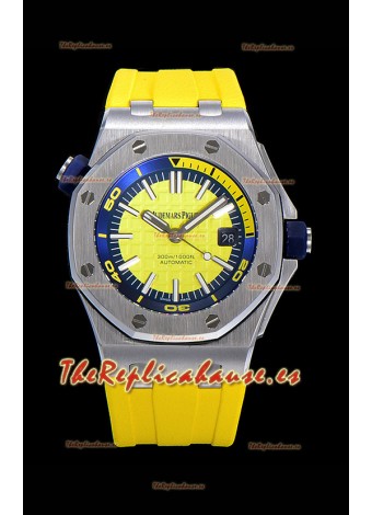 Audemars Piguet Royal Oak Reloj Réplica Suizo de Buzo Dial Amarillo de Acero 904L 1:1 Movimiento Calidad 3120 