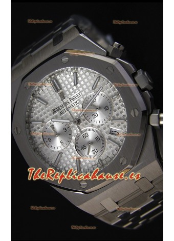 Audemars Piguet Royal Oak Reloj Réplica Cronógrafo de Cuarzo Suizo, Dial plateado - 41MM