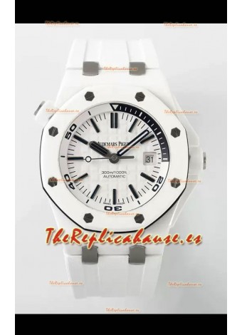 Audemars Piguet Royal Oak Offshore Cerámica Reloj Réplica Suizo a Espejo 1:1 Ultimate Dial Blanco Movimiento Cal.3102