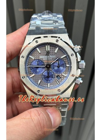 Audemars Piguet Royal Oak Chronograph Dial Gris Correa Acero Reloj Réplica Suizo