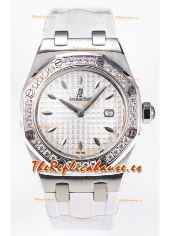 Audemars Piguet Royal Oak 33MM Acero 904L Dial Blanco Cuarzo Reloj Réplica Suizo