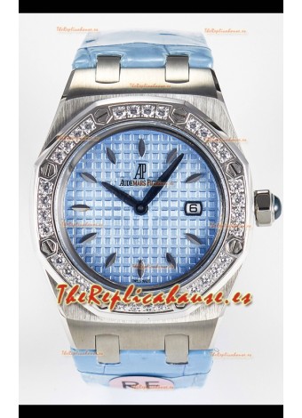 Audemars Piguet Royal Oak 33MM Acero 904L Dial Azul Cuarzo Suizo Reloj Réplica