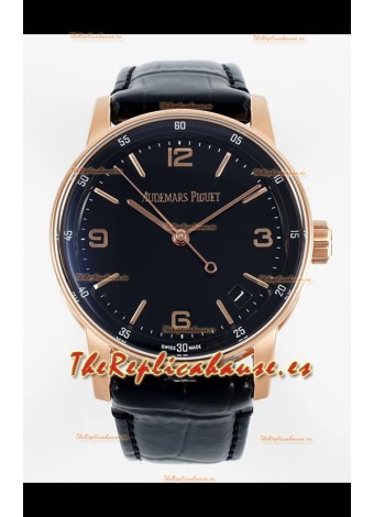 Audemars Piguet CODE 11.59 15210R Reloj Réplica Suizo en Oro Rosado Dial Negro 41MM