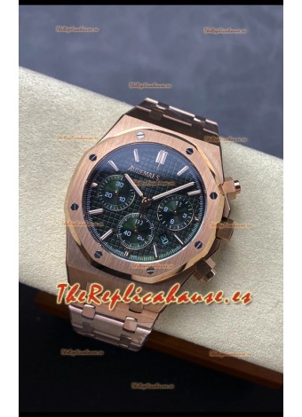 Audemars Piguet Royal Oak 50th Anniversary Super Clone - Caja Oro Rosado Dial Verde en 41MM