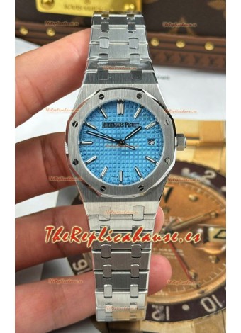 Reloj Audemars Piguet Super Clone Royal Oak 77450 de 34 mm, acero 904L, Dial Azul hielo.