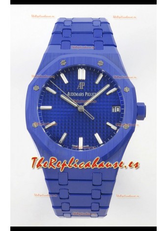 Audemars Piguet Royal Oak 15500 - Reloj Réplica con Caja de Cerámica Azul y Dial Azul
