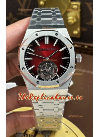 Reloj Audemars Piguet Super Clone Royal Oak Flying Tourbillon de 41 mm con Dial Rojo Vino 