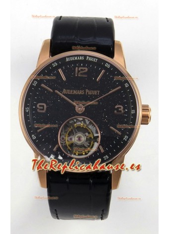 Reloj Audemars Piguet CODE 11.59 29396 Super Clone de Oro Rosado y Esmalte de Aventurina Negra