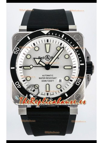 Bell & Ross BR03-92 Diver Acero Inoxidable - Dial Blanco Reloj Réplica Suizo Réplica Espejo 1:1