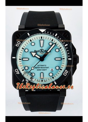 Bell & Ross BR03-92 Divers Edition Revestimiento PVD Réplica Espejo 1:1 Dial Azul Palido