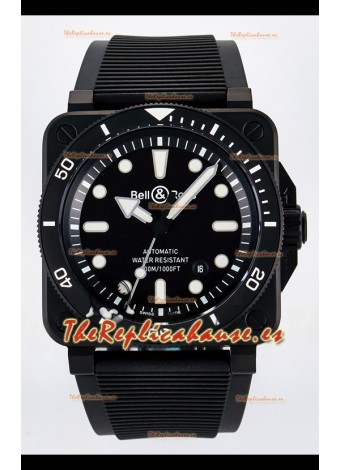 Bell & Ross BR03-92 Divers Edition Revestimiento PVD Réplica Espejo 1:1 Dial Negro
