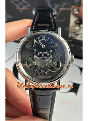 Breguet Tradition 7057BR/R9/9W6 Caja Acero Single Tourbillon Réplica Suiza Correa Negra Watch