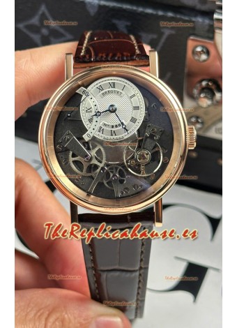 Breguet Tradition 7057BR/R9/9W6 Caja Oro Rosado Single Tourbillon Réplica Suiza Correa Marrón