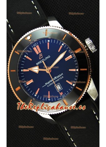 Breitling SuperOcean Heritage II B20 44MM Reloj Réplica a espejo 1:1 Dial Negro con Bisel en Dos Tonos