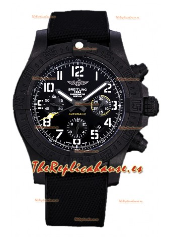 Breitling Avenger Hurricane Chronograph Dial Negro Correa Nylon - Revestimiento DLC Reloj Réplica Suiza