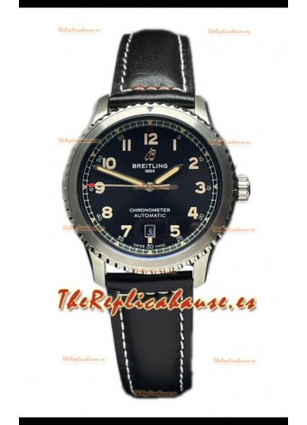 Breitling Navitimer Aviator 8 Automatic 41 Dial Negro Correa Marrón Reloj Réplica Suiza Espejo 1:1