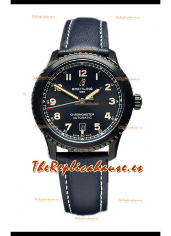 Breitling Navitimer Aviator 8 Automatic 41 Dial NegroBlue Strap Reloj Réplica Suiza Espejo 1:1