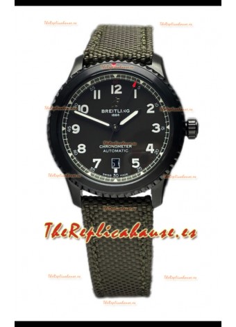 Breitling Navitimer Aviator 8 Automatic 41 Dial Negro Correa Nylon Reloj Réplica Suiza Espejo 1:1