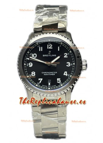 Breitling Navitimer Aviator 8 Automatic 41 Dial Negro Correa Acero Reloj Réplica Suiza Espejo 1:1