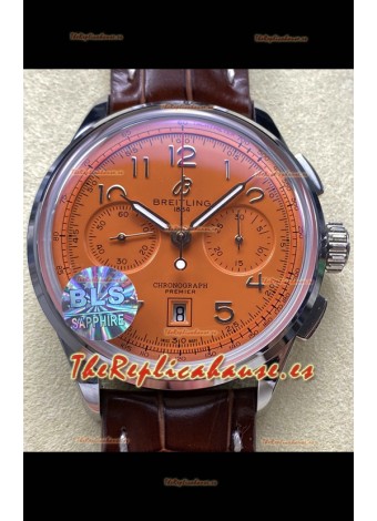 Breitling Premier B01 Chronograph 42 Edition Caja Acero Dial Salmon - Reloj Réplica Espejo 1:1