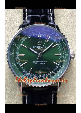 Breitling Navitimer 1 Automatic Reloj Réplica Suizo en Dial Verde - Correa de Piel