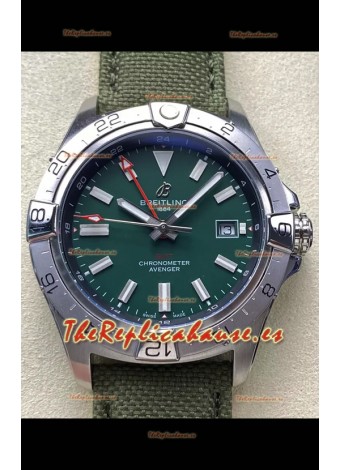Breitling Avenger GMT Automatic 44 Reloj Réplica Suizo Super Clone 1:1  - Dial Verde 
