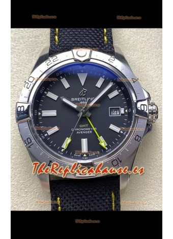 Breitling Avenger GMT Automatic 44 Reloj Réplica Suizo Super Clone 1:1  - Dial Negro 